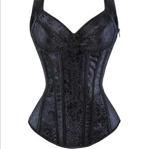 - CORSET VEST LACE-UP GOTHIC JACQUARD